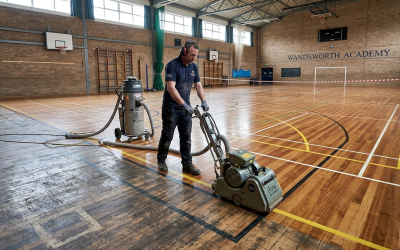 School Sports Hall Floor Sanding in Wandsworth SW18